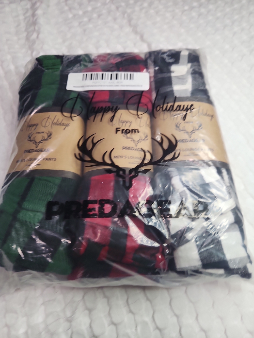 Mens Plaid Pajama Set - Red, Green & Black Sz 3xl